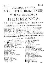 Los siete durmientes y mas dichosos hermanos / de Don Agustin Moreto | Biblioteca Virtual Miguel de Cervantes