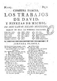 Los trabajos de David y finezas de Michol / de Don Gaspar Lozano Montesino | Biblioteca Virtual Miguel de Cervantes