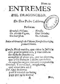 Entremes del dragoncillo / De Don Pedro Calderon de la Barca | Biblioteca Virtual Miguel de Cervantes