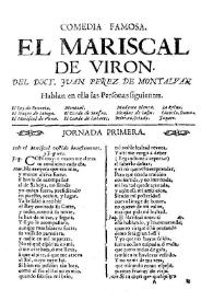 El Mariscal de Viron / del Dotor [sic] Iuan Perez de Montaluan | Biblioteca Virtual Miguel de Cervantes