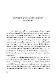 Una noche en casa de América / Itziar Pascual | Biblioteca Virtual Miguel de Cervantes