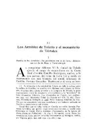 Los Armíldez de Toledo y el Monasterio de Tórtoles / Luciano Serrano, O.S.B. | Biblioteca Virtual Miguel de Cervantes