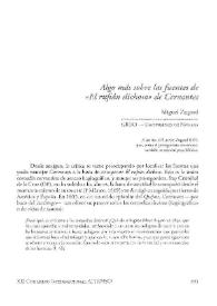 Algo más sobre las fuentes de "El rufián dichoso" de Cervantes / Miguel Zugasti | Biblioteca Virtual Miguel de Cervantes