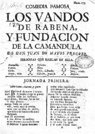 Los vandos de Rabena, y fundacion de la Camandula / de don Juan de Matos Fregoso | Biblioteca Virtual Miguel de Cervantes