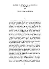 Galdós, el teatro y la sociedad de su época / por Jorge Rodríguez Padrón | Biblioteca Virtual Miguel de Cervantes