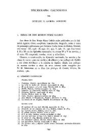 Bibliografía galdosiana / por Luciano García Lorenzo | Biblioteca Virtual Miguel de Cervantes