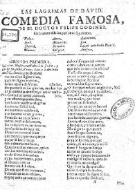 Las lagrimas de David / del doctor don Phelipe Godinez | Biblioteca Virtual Miguel de Cervantes