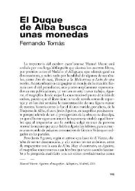 El Duque de Alba busca unas monedas [Reseña] / Fernando Tomás | Biblioteca Virtual Miguel de Cervantes