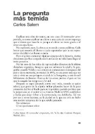 La pregunta más temida / Carlos Salem | Biblioteca Virtual Miguel de Cervantes