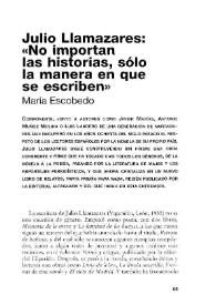 Julio Llamazares: "No importan las historias, sólo la manera en que se escriben" / María Escobedo | Biblioteca Virtual Miguel de Cervantes