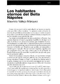 Los habitantes eternos del Bella Nápoles / Mauricio Vallejo Márquez | Biblioteca Virtual Miguel de Cervantes