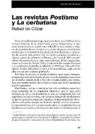 Las revistas "Postismos" y "La cerbatana" / Rafael de Cózar | Biblioteca Virtual Miguel de Cervantes