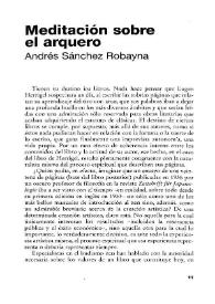 Meditación sobre el arquero / Andrés Sánchez Robayna | Biblioteca Virtual Miguel de Cervantes
