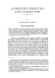 Lorenzo Hervás : sus escritos. Escritos históricos | Biblioteca Virtual Miguel de Cervantes