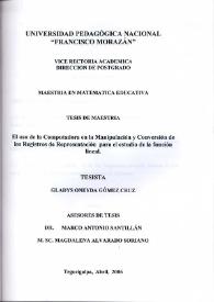 El uso de la computadora en la manipulación y conversión de los registros de representación para el estudio de la función lineal | Biblioteca Virtual Miguel de Cervantes