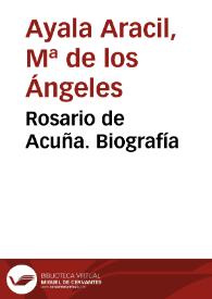 Rosario de Acuña. Biografía / Mª de los Ángeles Ayala Aracil | Biblioteca Virtual Miguel de Cervantes