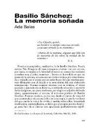 Basilio Sánchez: La memoria soñada / Ada Salas | Biblioteca Virtual Miguel de Cervantes