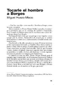 Tocarle el hombro a Borges / Miguel Huezo Mixco | Biblioteca Virtual Miguel de Cervantes
