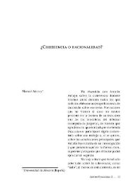 ¿Coherencia o racionalidad? / Manuel Atienza | Biblioteca Virtual Miguel de Cervantes