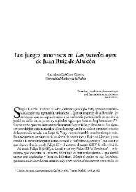 Los juegos amorosos en "Las paredes oyen" de Juan Ruiz de Alarcón / Ana María del Gesso Cabrera | Biblioteca Virtual Miguel de Cervantes