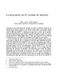 La "disputatio" en "El examen de maridos" / Lillian Von der Walde Moheno | Biblioteca Virtual Miguel de Cervantes