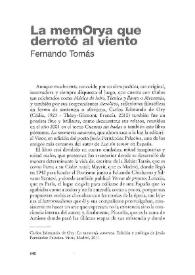 La memOrya que derrotó al viento / Fernando Tomás | Biblioteca Virtual Miguel de Cervantes