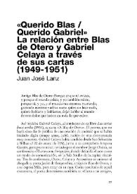 La relación entre Blas de Otero y Gabriel Celaya a través de sus cartas (1949-1951) / Juan José Lanz | Biblioteca Virtual Miguel de Cervantes