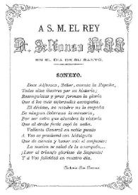 A S.M. el Rey D. Alfonso XII en el día de su santo. Soneto / Antonio Ros Romero | Biblioteca Virtual Miguel de Cervantes