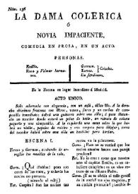 La dama colérica o Novia impaciente / [traducción de María Rosa Gálvez] | Biblioteca Virtual Miguel de Cervantes