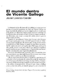 El mundo dentro de Vicente Gallego / Javier Lorenzo Candel | Biblioteca Virtual Miguel de Cervantes