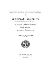 Epistolari Llorente. Volum I. Cartes de llevantins (1861-1900) | Biblioteca Virtual Miguel de Cervantes