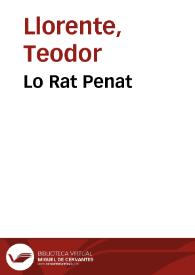 Lo Rat Penat (1878) / Teodor Llorente ; recitació de Lluís Roda | Biblioteca Virtual Miguel de Cervantes