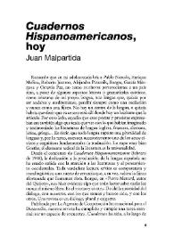Cuadernos Hispanoamericanos, hoy / Juan Malpartida | Biblioteca Virtual Miguel de Cervantes