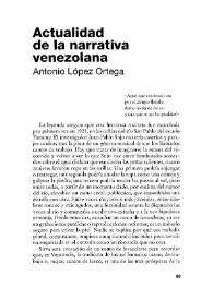 Actualidad de la narrativa venezolana / Antonio López Ortega | Biblioteca Virtual Miguel de Cervantes