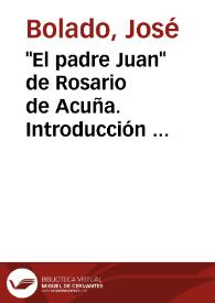 "El padre Juan" de Rosario de Acuña. Introducción y notas biográficas / José Bolado | Biblioteca Virtual Miguel de Cervantes