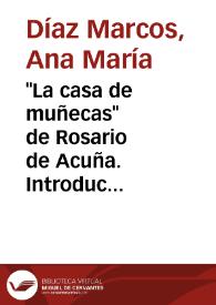 "La casa de muñecas" de Rosario de Acuña. Introducción / Ana María Díaz Marco | Biblioteca Virtual Miguel de Cervantes
