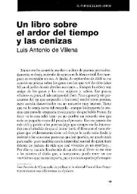 Un libro sobre el ardor del tiempo y las cenizas / Luis Antonio de Villena | Biblioteca Virtual Miguel de Cervantes