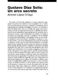 Gustavo Díaz Solís : Un arco secreto / Antonio López Ortega | Biblioteca Virtual Miguel de Cervantes