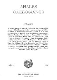 Anales galdosianos. Año VI, 1971