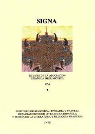 Signa : revista de la Asociación Española de Semiótica. Núm. 3, 1994 | Biblioteca Virtual Miguel de Cervantes