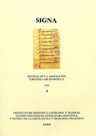 Signa : revista de la Asociación Española de Semiótica. Núm. 4, 1995