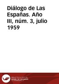 Diálogo de Las Españas. Año III, núm. 3, julio 1959 | Biblioteca Virtual Miguel de Cervantes