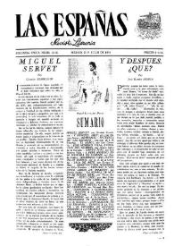 Las Españas : revista literaria. Segunda época, núm. 26, 27 y 28, julio 1956 | Biblioteca Virtual Miguel de Cervantes
