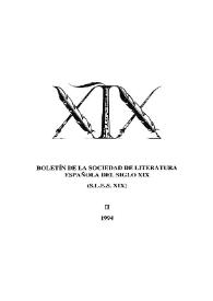 Boletín de la Sociedad de Literatura Española del Siglo XIX. Boletín II (1994) | Biblioteca Virtual Miguel de Cervantes