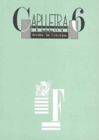 Caplletra: Revista Internacional de Filologia. Núm. 6, primavera de 1989 | Biblioteca Virtual Miguel de Cervantes