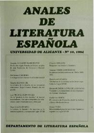 Anales de Literatura Española. Núm. 10, 1994