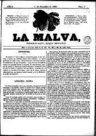 La Malva : periódico suave, aunque impolítico. Núm. 7, 1 de diciembre de 1859 | Biblioteca Virtual Miguel de Cervantes