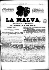 La Malva : periódico suave, aunque impolítico. Núm. 14, 5 de enero de 1860 | Biblioteca Virtual Miguel de Cervantes