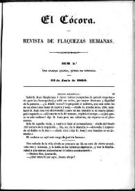 El Cócora. Núm. 5, 22 de junio de 1860 | Biblioteca Virtual Miguel de Cervantes