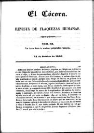 El Cócora. Núm. 33, 14 de octubre de 1860 | Biblioteca Virtual Miguel de Cervantes